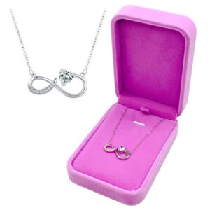 Trendy 925 Sterling Silver Necklace for Women Infinite Design Charm Fine Jewelry for Gifting