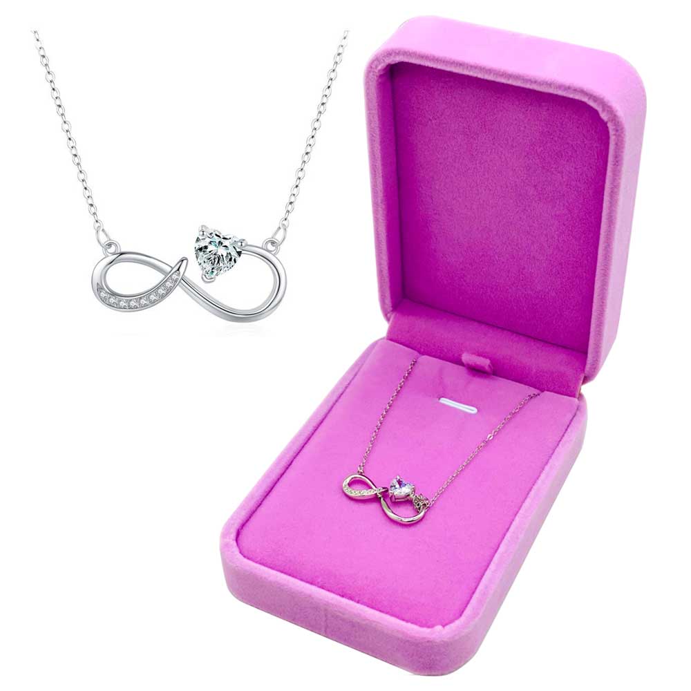 Trendy 925 Sterling Silver Necklace for Women Infinite Design Charm Fine Jewelry for Gifting