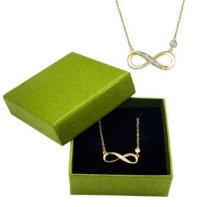 Eternity Pendant Necklace for Women Gold Plated Round Cubic Zirconia Inspired Infinity Chain Necklace Adjustable Fashion Trendy Dainty Jewelry Gift