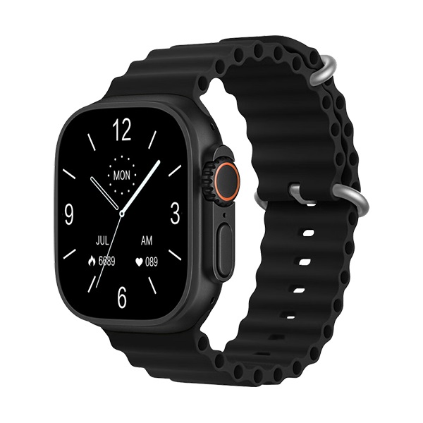 Smartwatch Ultra Series with 2.01" HD Display, 550 Nits Brightness, Wireless Charging, IP65 Water Resistant, Zinc Alloy Metal Frame, Full Touch Fitness & Health Tracker for Android & iOS Black